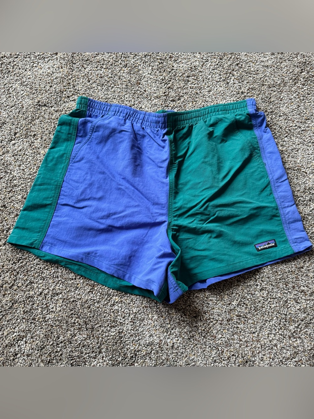 Patagonia Women’s Two-Tone Blue & Green Athletic Shorts